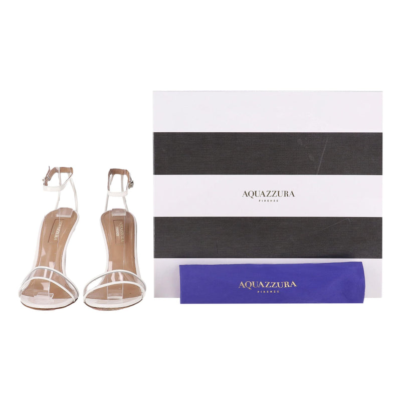Aquazzura PVC Strap Patent Leather Sandals. Size 36