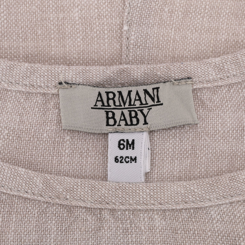 Emporio Armani Baby Girl Linen Romper. Size 6M