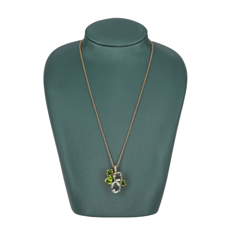 Asprey Chaos Pendant in Multi-Coloured Gemstones & Diamond With 18k Gold Necklace