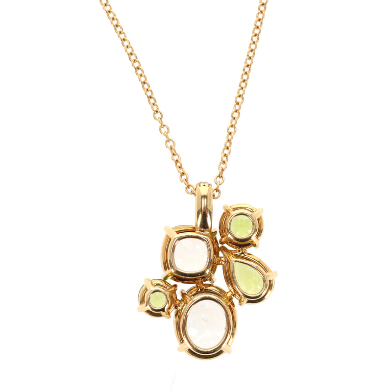 Asprey Chaos Pendant in Multi-Coloured Gemstones & Diamond With 18k Gold Necklace