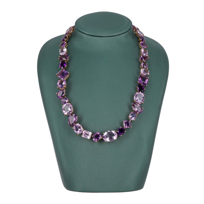 Asprey Chaos Necklace With Amethyst & Kunzite In 18k Rose Gold