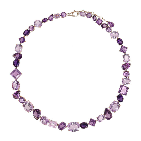 Asprey Chaos Necklace With Amethyst & Kunzite In 18k Rose Gold