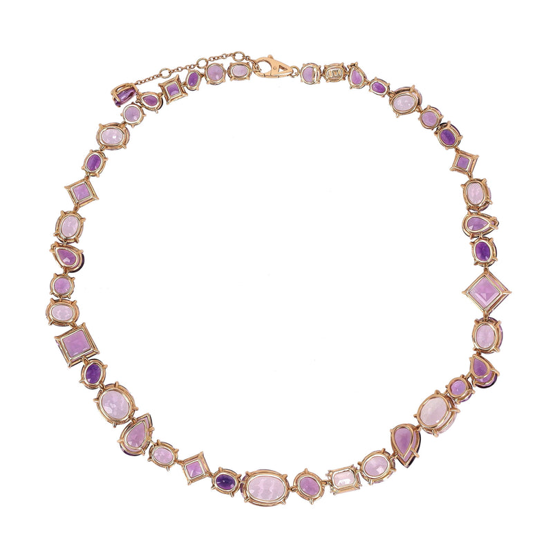 Asprey Chaos Necklace With Amethyst & Kunzite In 18k Rose Gold