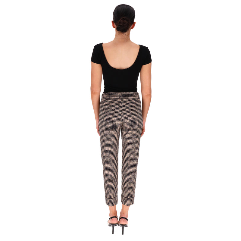 Avenue Montaigne Houndstooth Pattern Cotton Blend Trousers. Size 2US