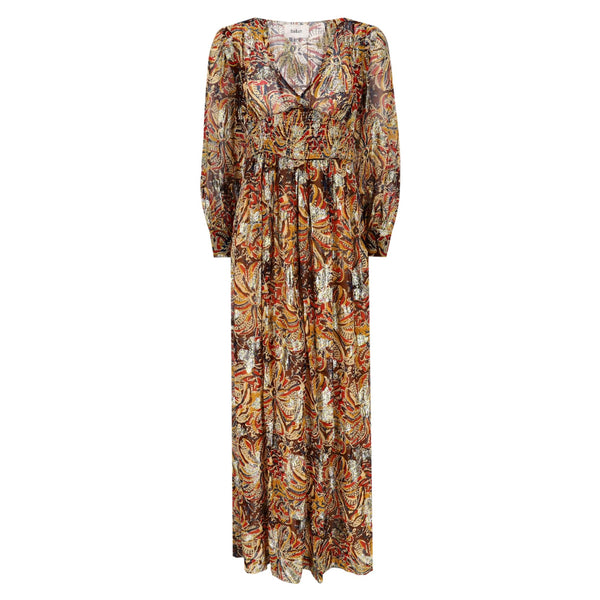 BA&SH Metallic Crepe Georgette Maxi Dress. Size 1