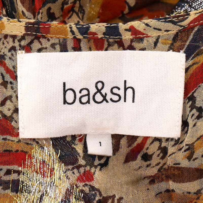 BA&SH Metallic Crepe Georgette Maxi Dress. Size 1