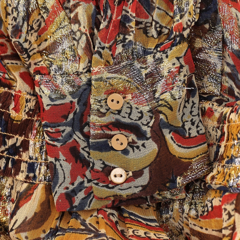 BA&SH Metallic Crepe Georgette Maxi Dress. Size 1