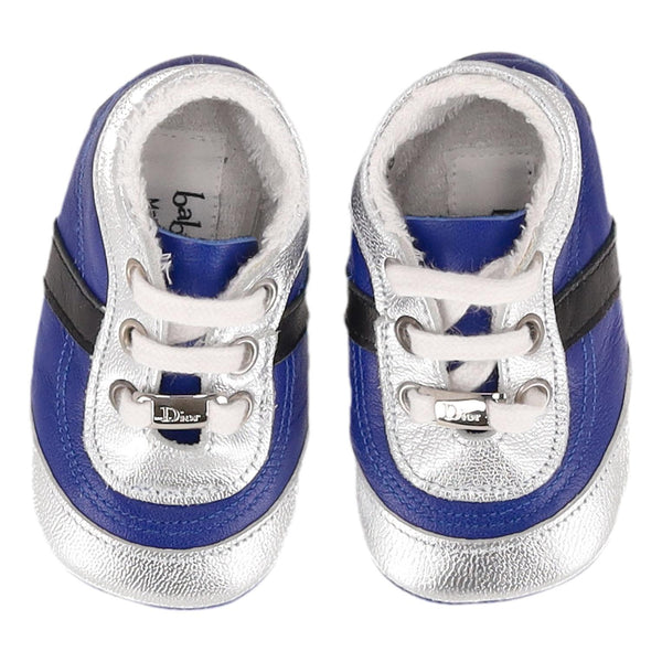 Baby Dior Metallic Leather Sneakers/Slippers. Size 18