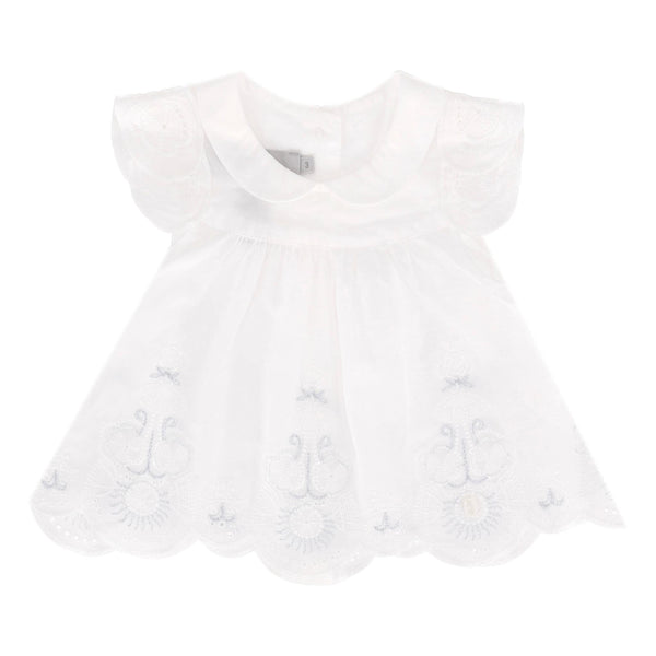 Dior Baby Girl Embroidered Cotton Dress. Size 3M