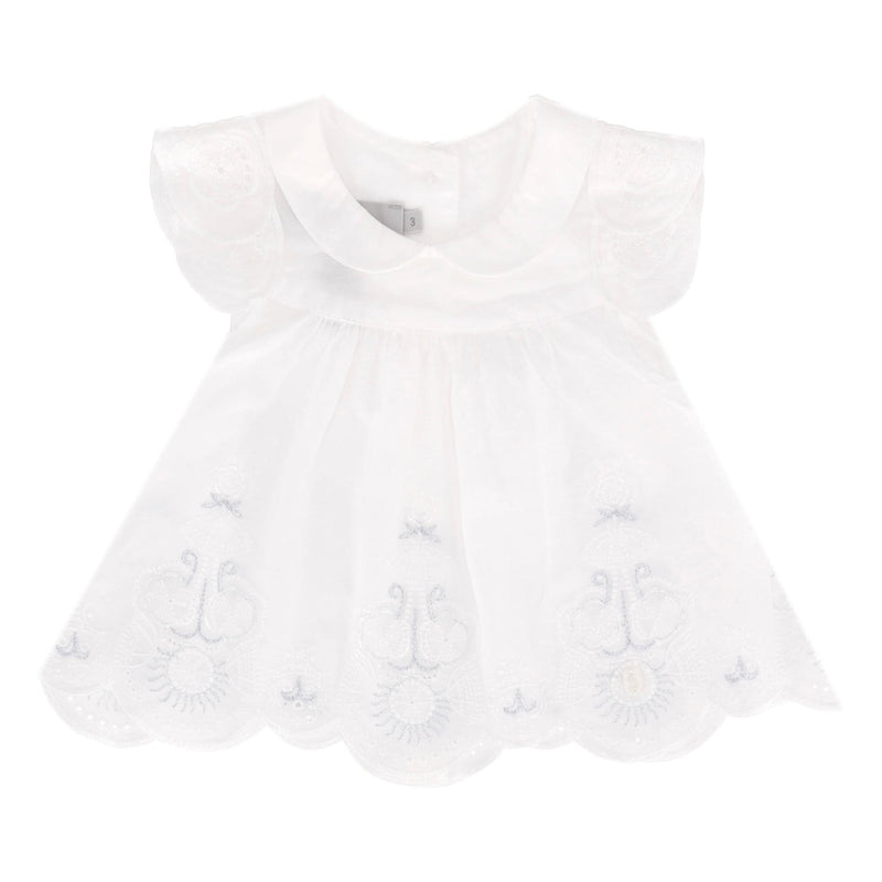 Dior Baby Girl Embroidered Cotton Dress. Size 3M