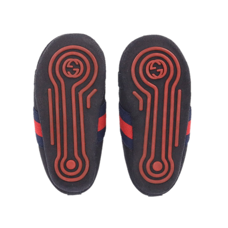 Gucci Baby Web Stripe Suede Shoes/Slippers. Size 17