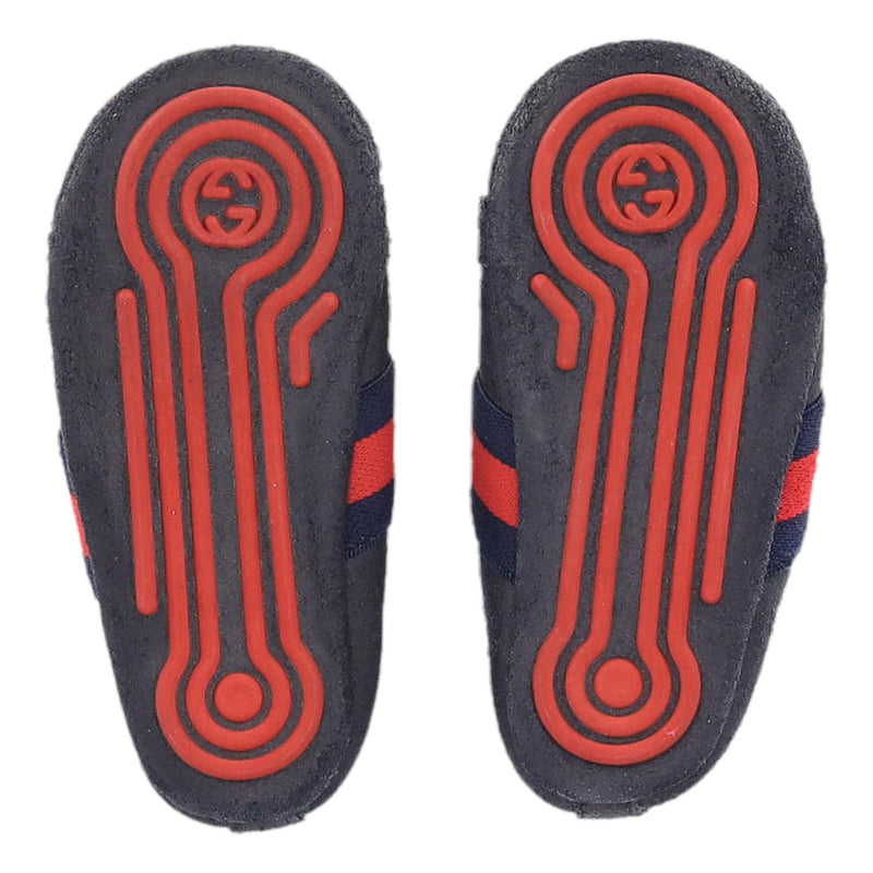 Gucci Baby Web Stripe Suede Shoes/Slippers. Size 18