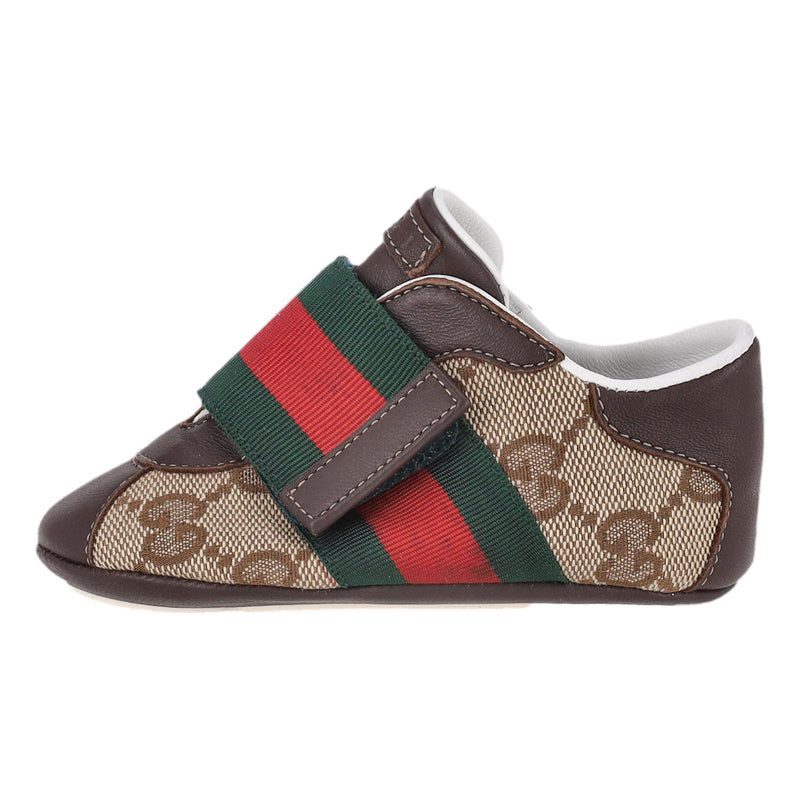 Gucci Baby Ace GG Supreme Web Stripe Sneakers/Slippers. Size 18