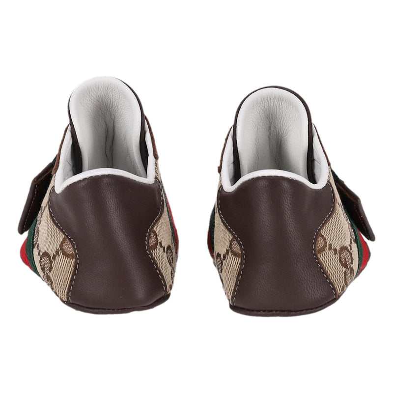 Gucci Baby Ace GG Supreme Web Stripe Sneakers/Slippers. Size 18