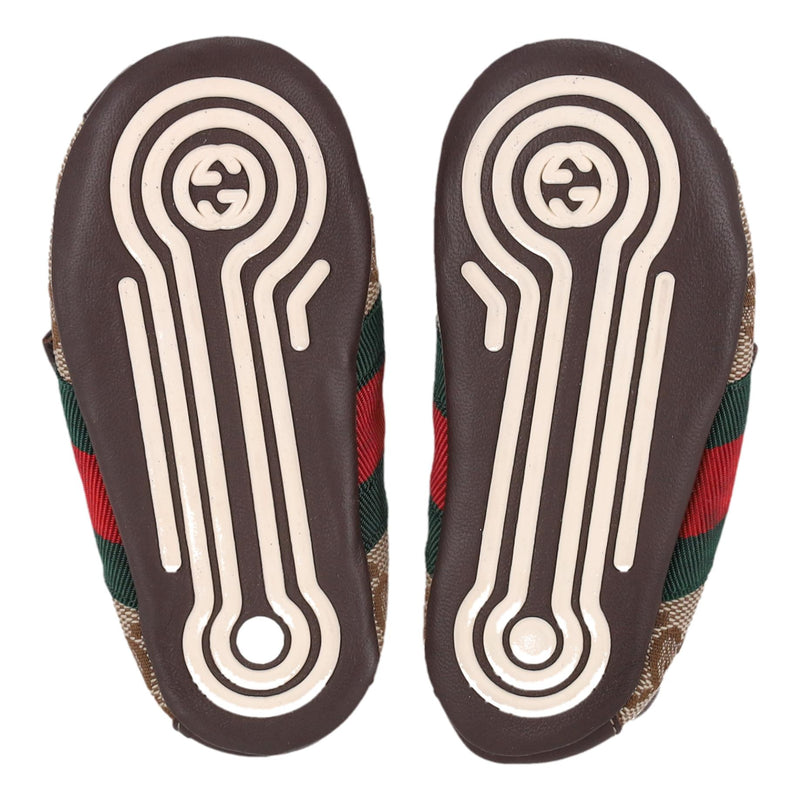 Gucci Baby Ace GG Supreme Web Stripe Sneakers/Slippers. Size 18