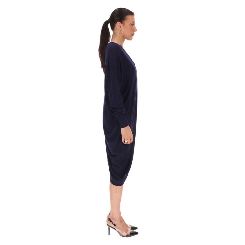 Balenciaga Wool, Silk & Cashmere Blend Asymmetric Dress. Size 38FR