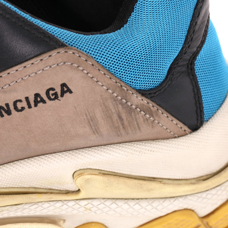 Balenciaga Triple S Leather, Nubuck & Mesh Distressed Sneakers. Size 45