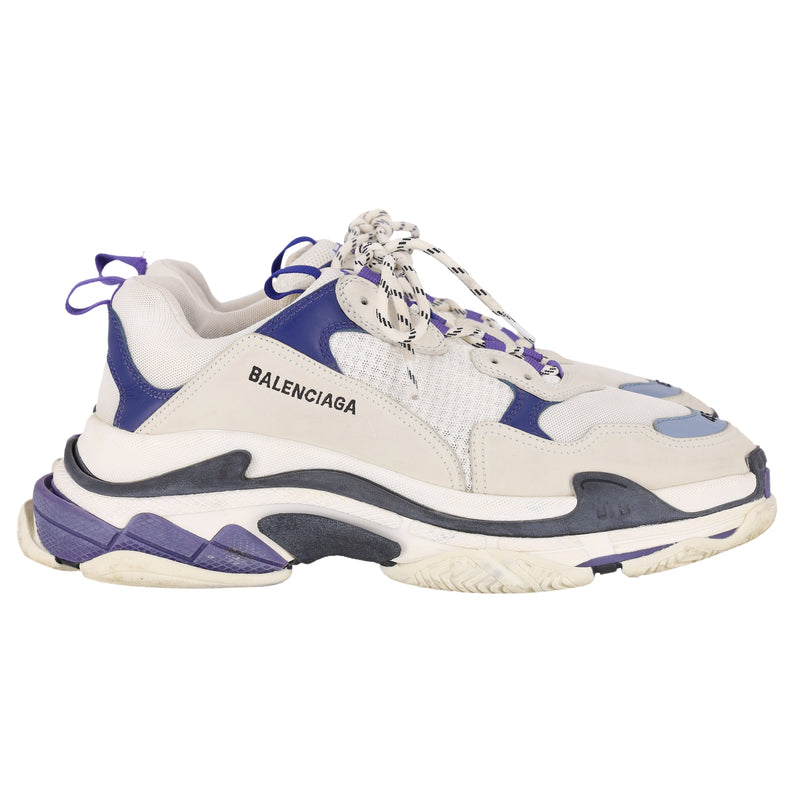 Balenciaga Triple S Leather, Nubuck & Mesh Distressed Sneakers. Size 45