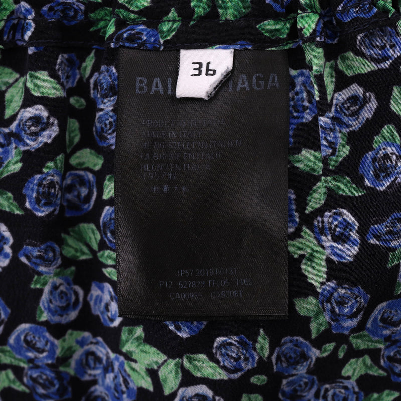 Balenciaga Floral Print Silk Wide-Leg Trousers. Size 36FR