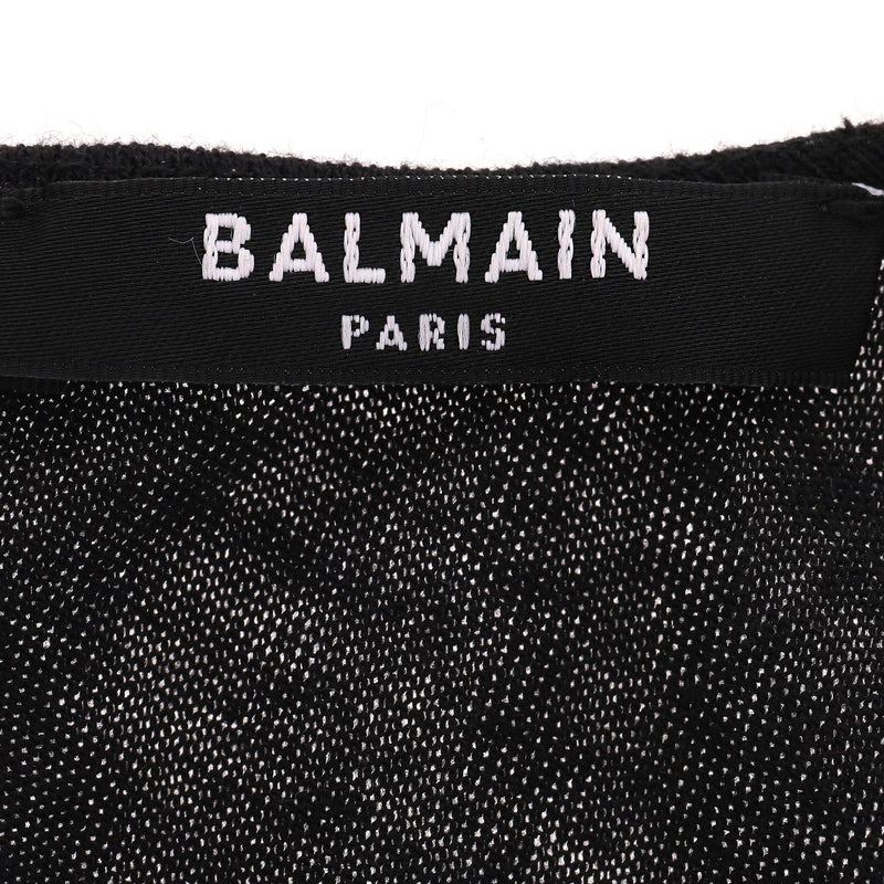 Balmain Cotton Blend Twist-Detail Cropped Top. Size 36FR