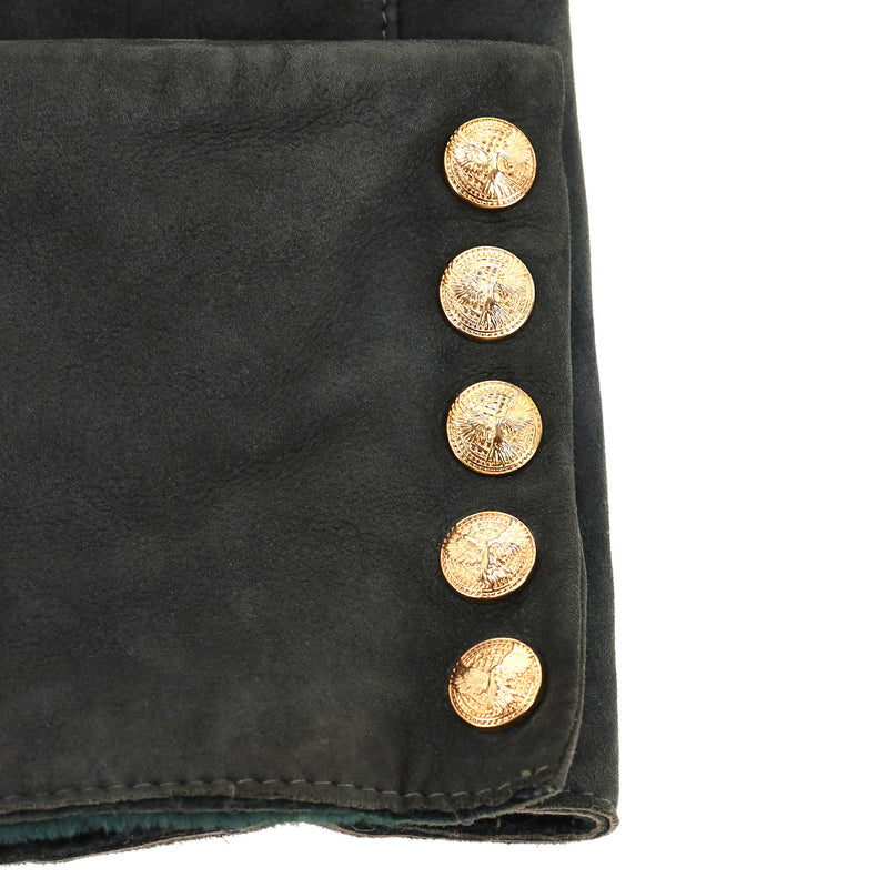 Balmain Lambskin Suede & Shearling Biker Jacket. Size 40FR