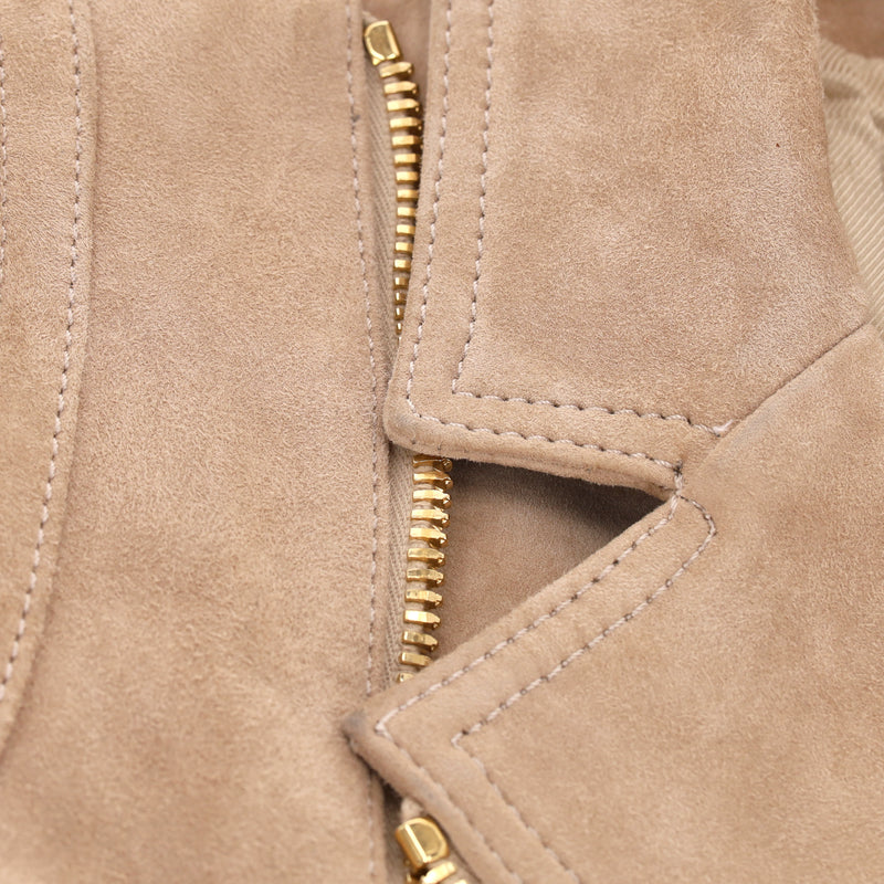 Balmain Biker Suede Gilet.Size 36FR