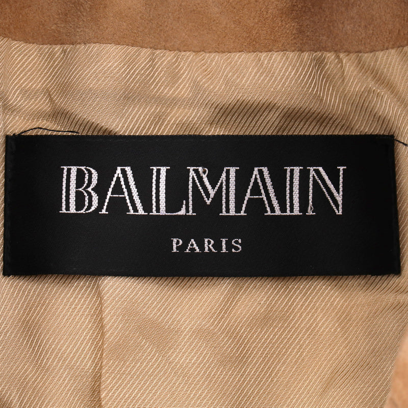 Balmain Biker Suede Gilet.Size 36FR