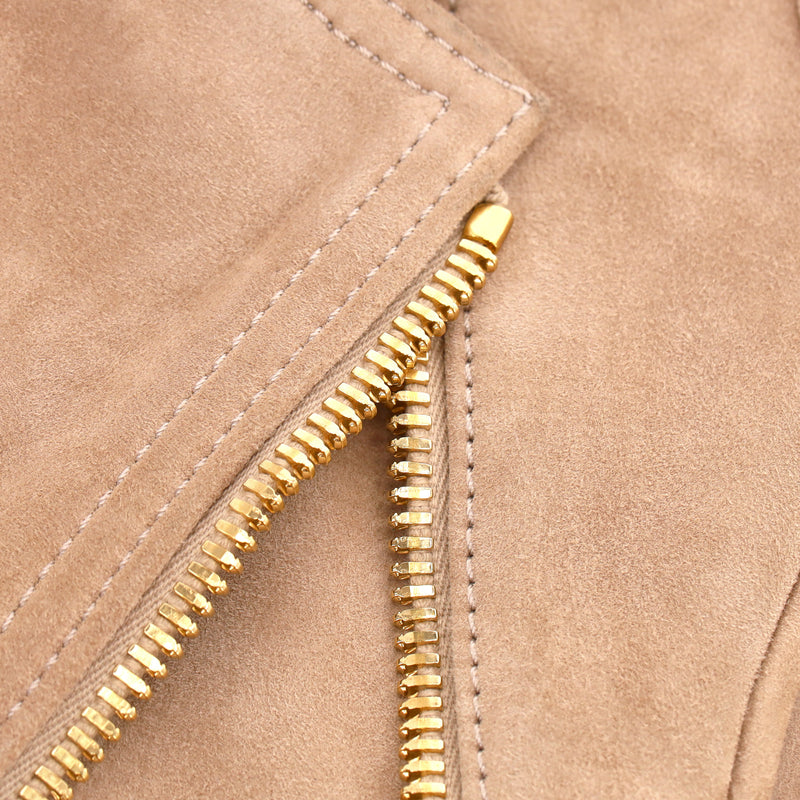 Balmain Biker Suede Gilet.Size 36FR
