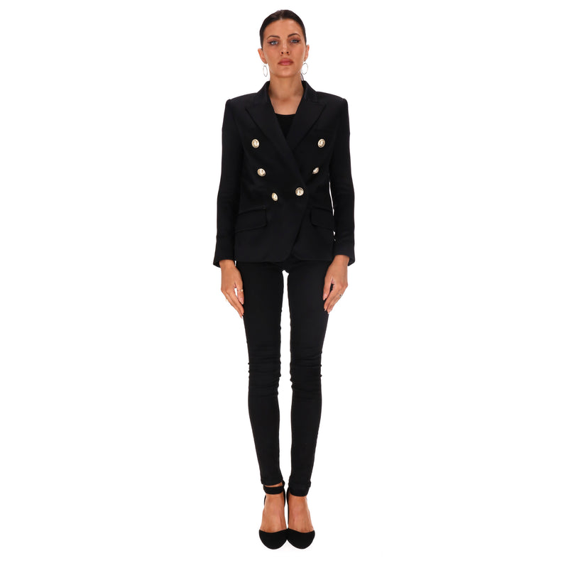 Balmain Tailored Double-Breasted Silk Jacket. Size 34FR