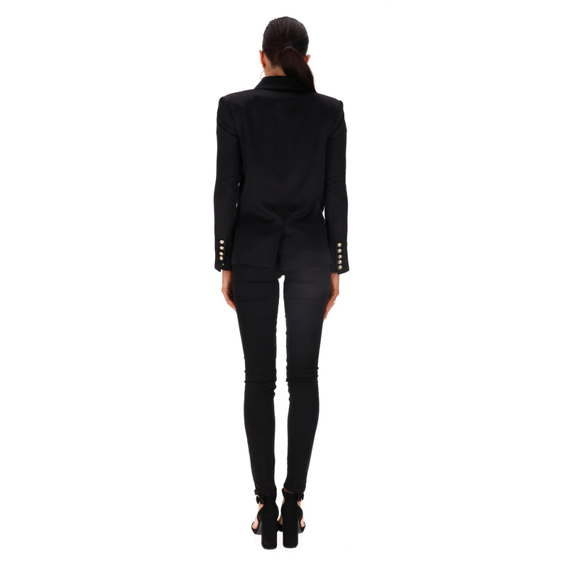 Balmain Tailored Double-Breasted Silk Jacket. Size 34FR
