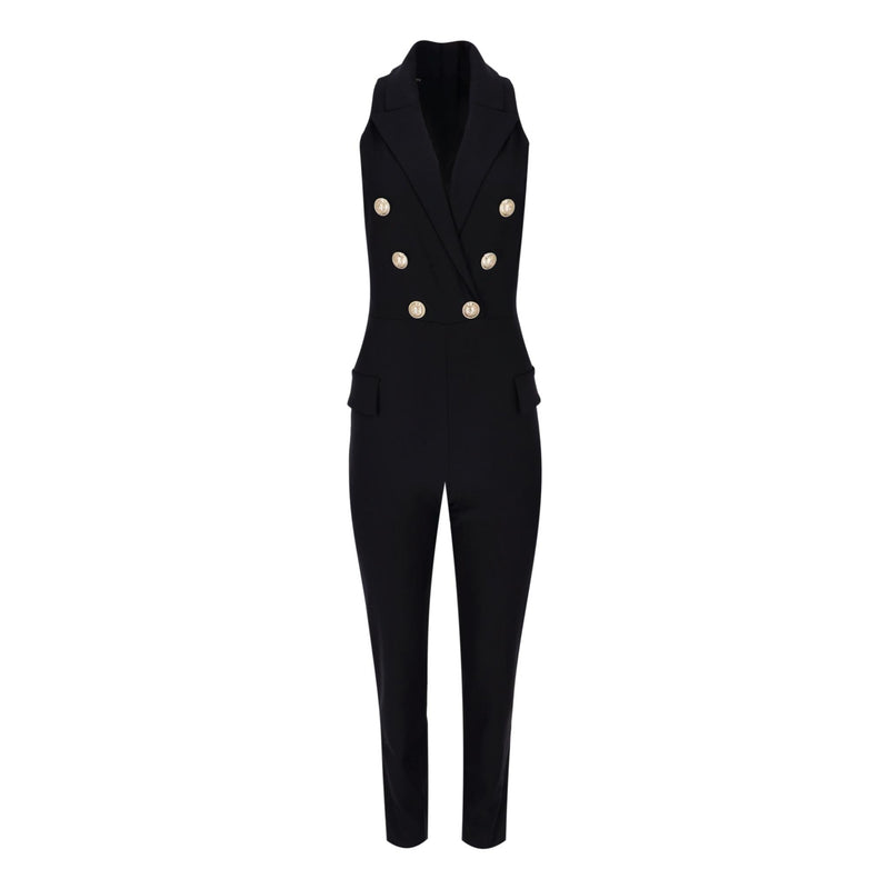 Balmain Wool Blend Button Embellished Jumpsuit. Size 34FR