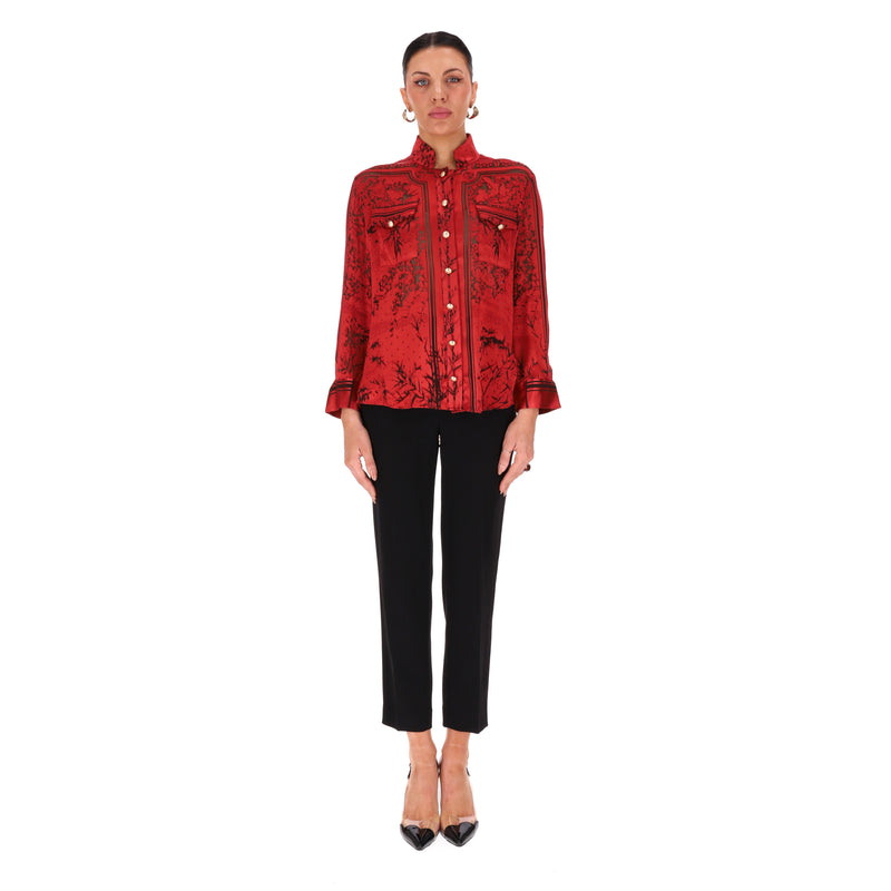 Balmain Silk Printed Shirt. Size 40FR