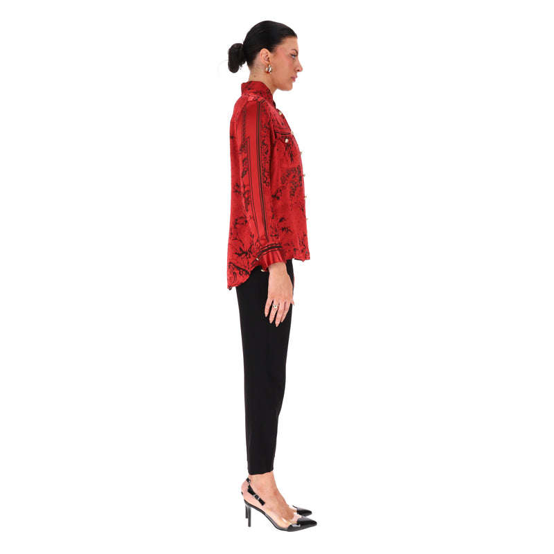 Balmain Silk Printed Shirt. Size 40FR