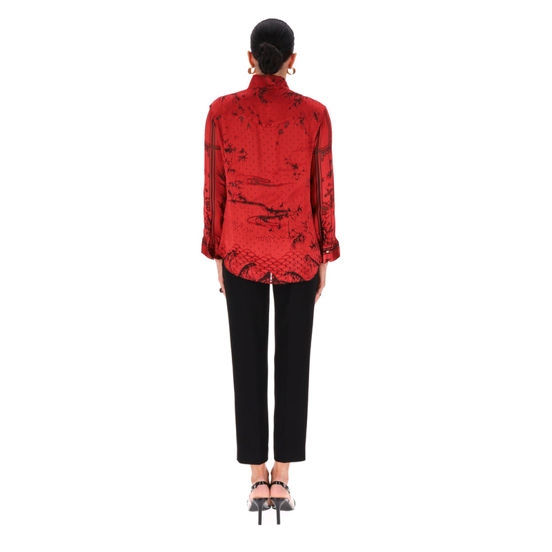Balmain Silk Printed Shirt. Size 40FR
