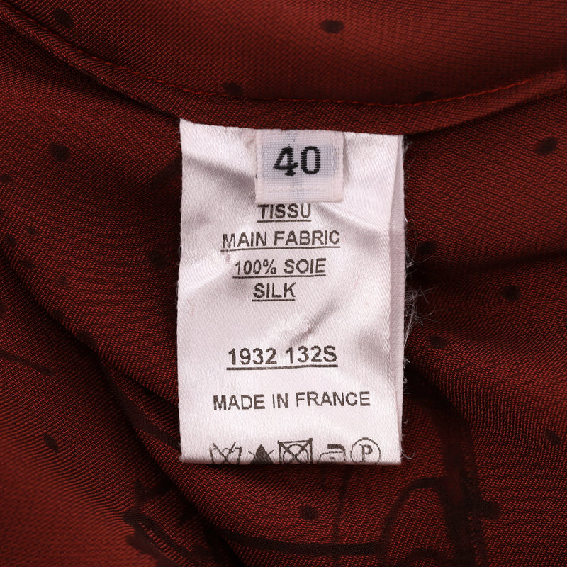 Balmain Silk Printed Shirt. Size 40FR