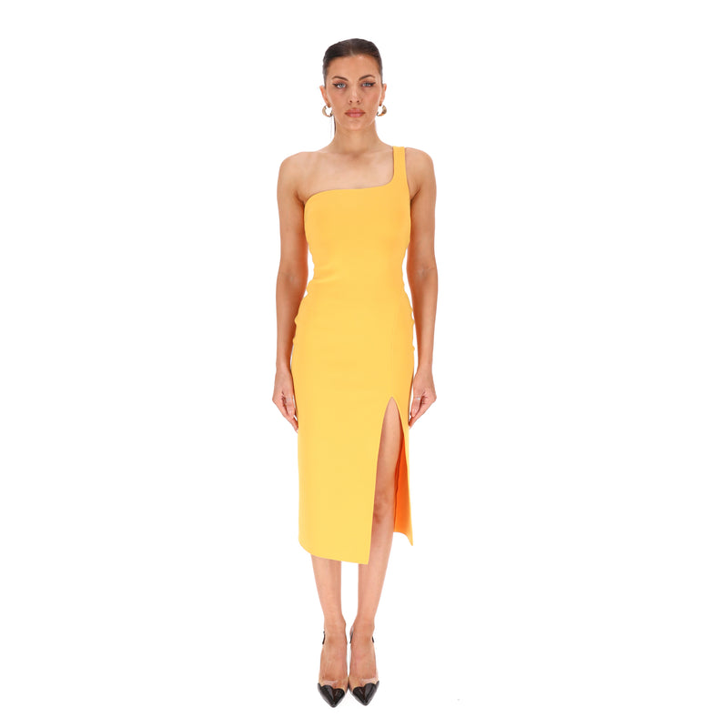 Bec + Bridge Asymmetric One-Shoulder Midi Dress. Size 6UK