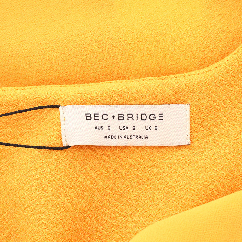 Bec + Bridge Asymmetric One-Shoulder Midi Dress. Size 6UK