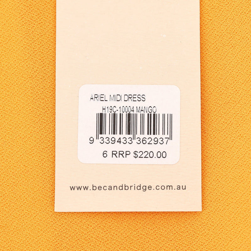Bec + Bridge Asymmetric One-Shoulder Midi Dress. Size 6UK