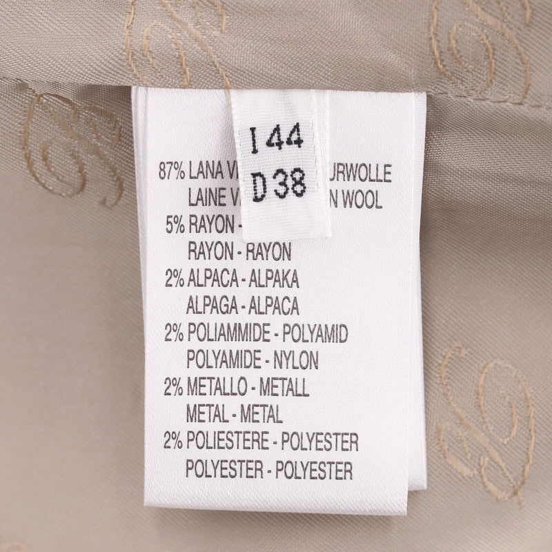 Blumarine Virgin Wool & Alpaca Blend Coat With A Tweed Trim. Size 44IT