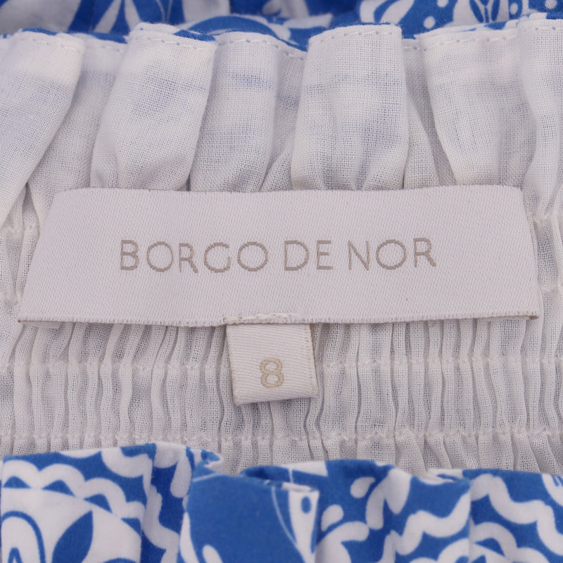 Borgo De Nor Off-Shoulder Tiered Cotton Dress. Size 8UK