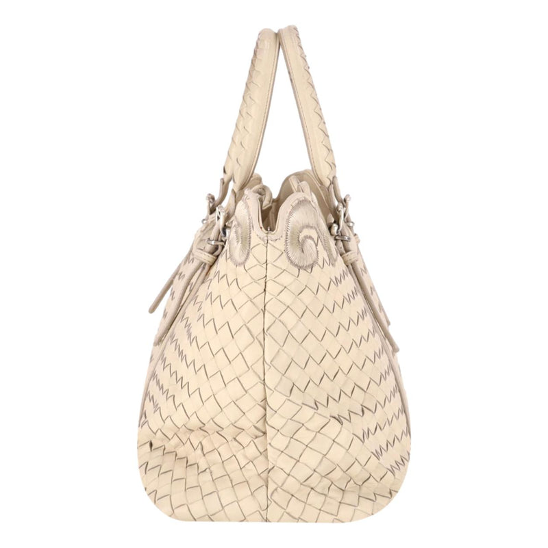 Bottega Veneta Intrecciato Leather Embroidered Trim Tote Bag