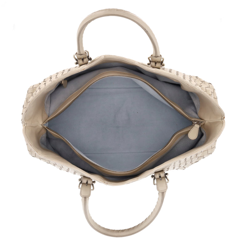 Bottega Veneta Intrecciato Leather Embroidered Trim Tote Bag