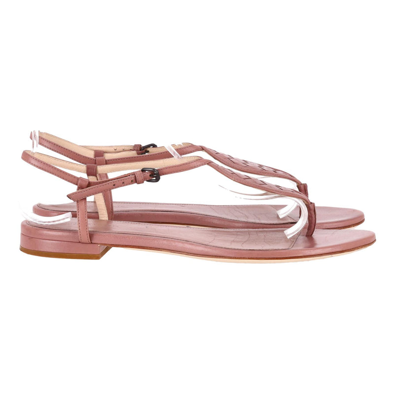 Bottega Veneta Intrecciato Leather Thong Sandals. Size 40