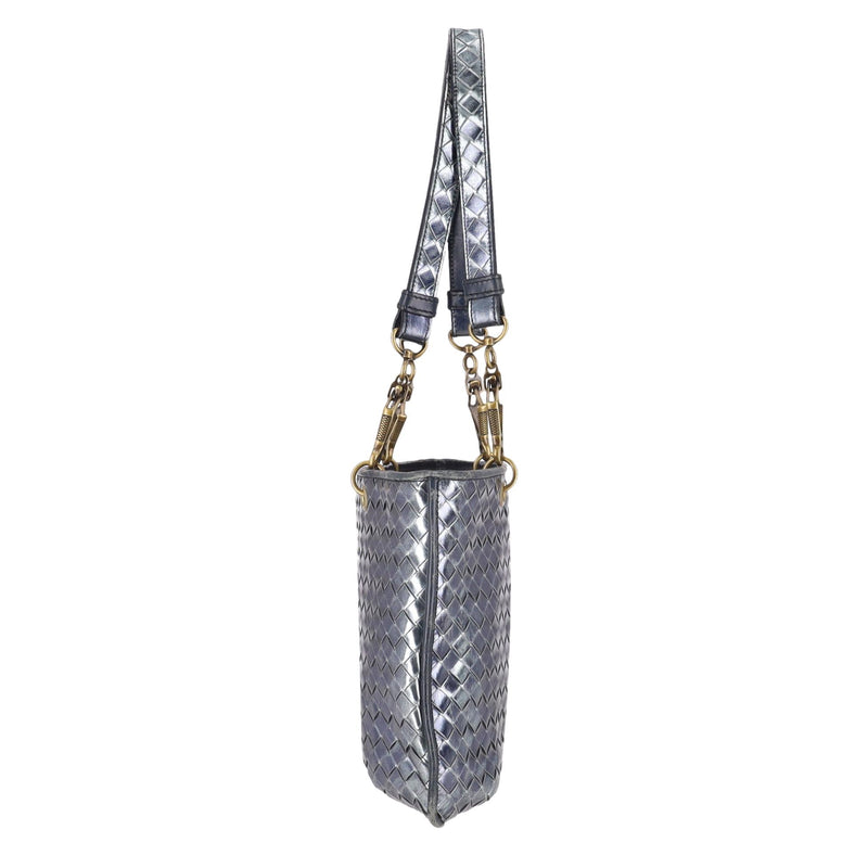 Bottega Veneta Metallic Intrecciato Leather Tote Bag
