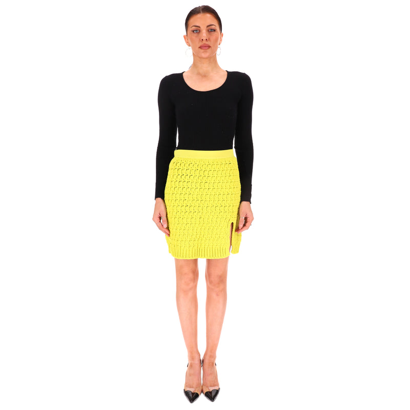 Bottega Veneta Cable Knit Chenille Mini Skirt. Size S