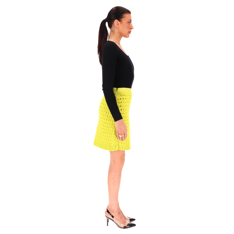Bottega Veneta Cable Knit Chenille Mini Skirt. Size S