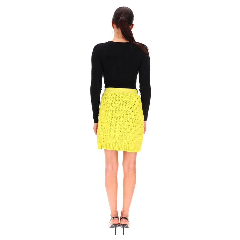 Bottega Veneta Cable Knit Chenille Mini Skirt. Size S