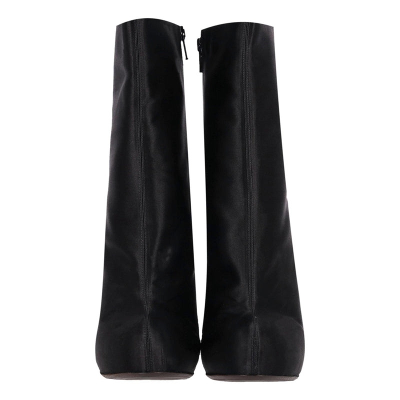 Bottega Veneta Satin Sculpted Curved Wedge Ankle Boots. Size 41