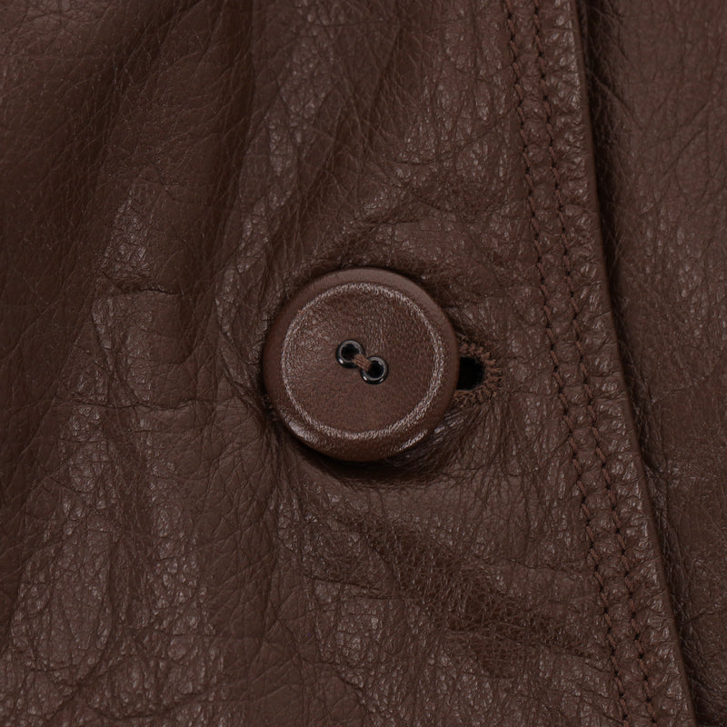 Bottega Veneta Vintage Leather Coat. Size 44IT