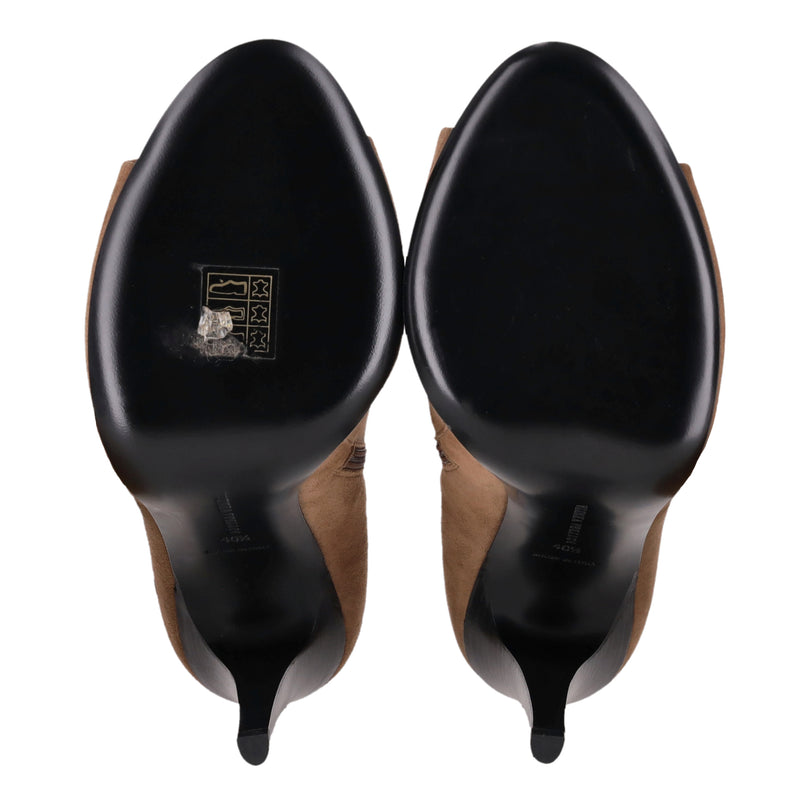 Bottega Veneta Peep Toe Suede Ankle Boots. Size 40.5